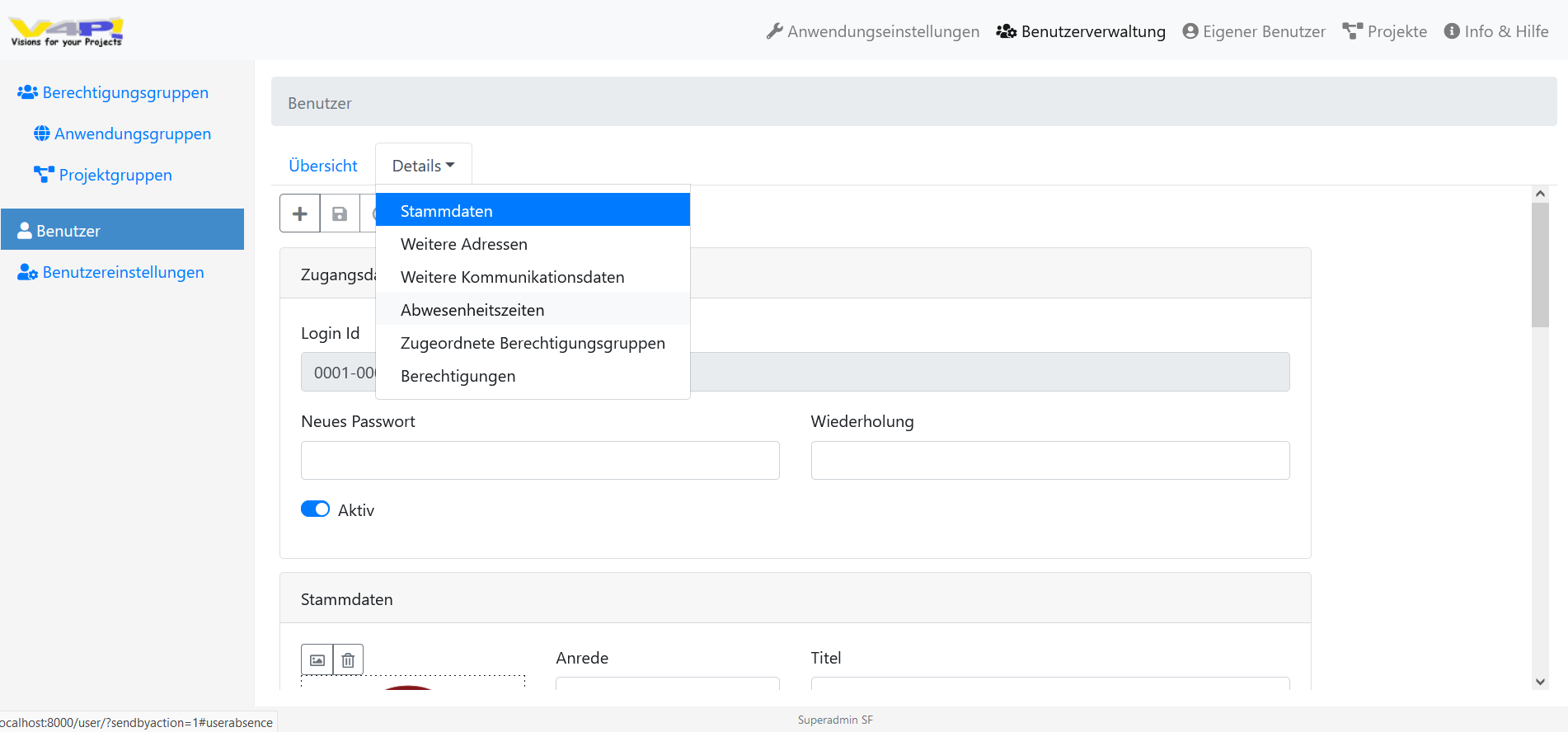 Projektverwaltungssoftware, Software zur Projektverwaltung, Ticketsystem - Navigation in Ansichten