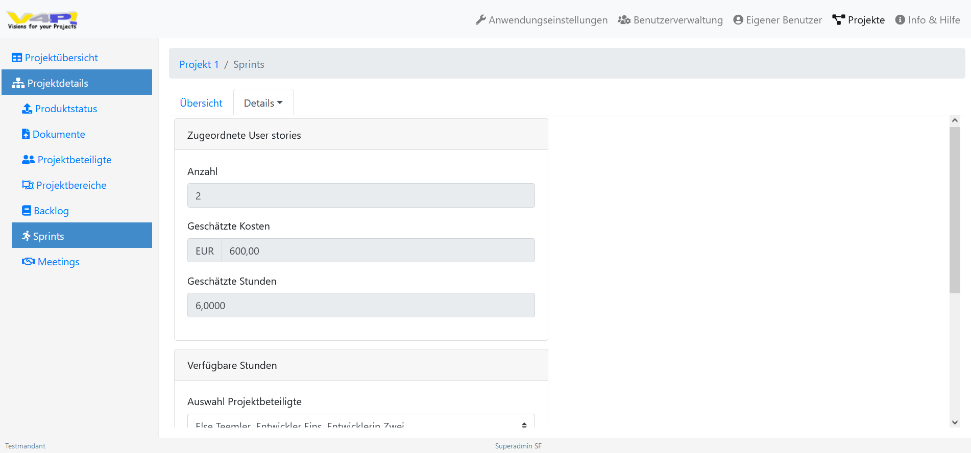 Projektverwaltungssoftware, Software zur Projektverwaltung, Ticketsystem - Sprintzusammenfassung